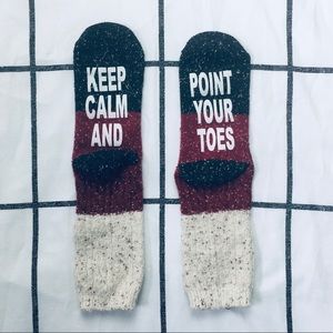✰ keep calm and point your toes crew socks